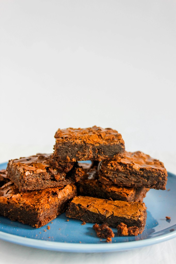 Fudgy dark chocolate brownies